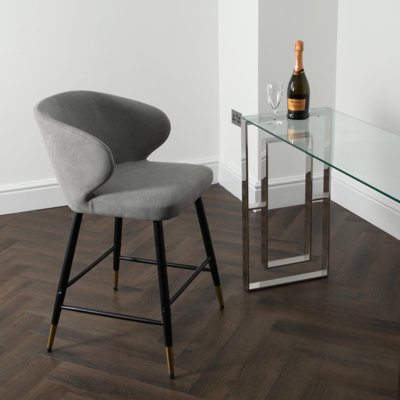 Olpe Upholstered Counter Stool with Metal Frame