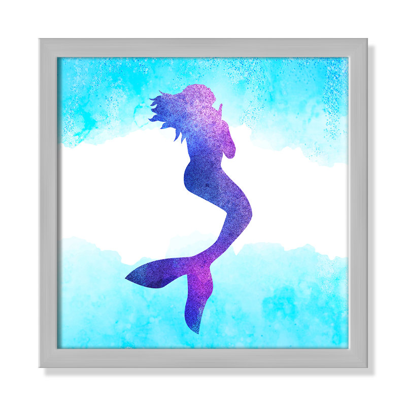 Toujours être un sirène 1, H 13 po x l 13 po x P 1,19 po, Encadré de boîte argent