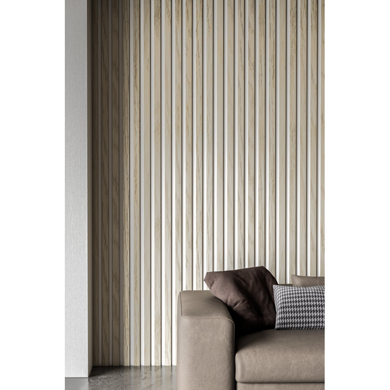 Panneaux décoratifs insonorisés 106 po x 12,6 po - Bois à lattes 3D, panneaux muraux acoustique, conception Shiplap