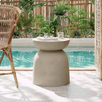 Outdoor MGO Round Modern Chic Functional Side Table