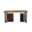 78,74 po Burlywood + bureau rectangulaire en bois massif noir et fer-109707330-109707331