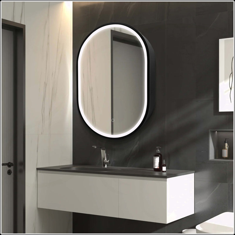 Armoire de salle de bain élégante avec cadre en métal et fonctions avancées