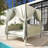 57.5" Outdoor Patio Daybed With Curtains-405734863