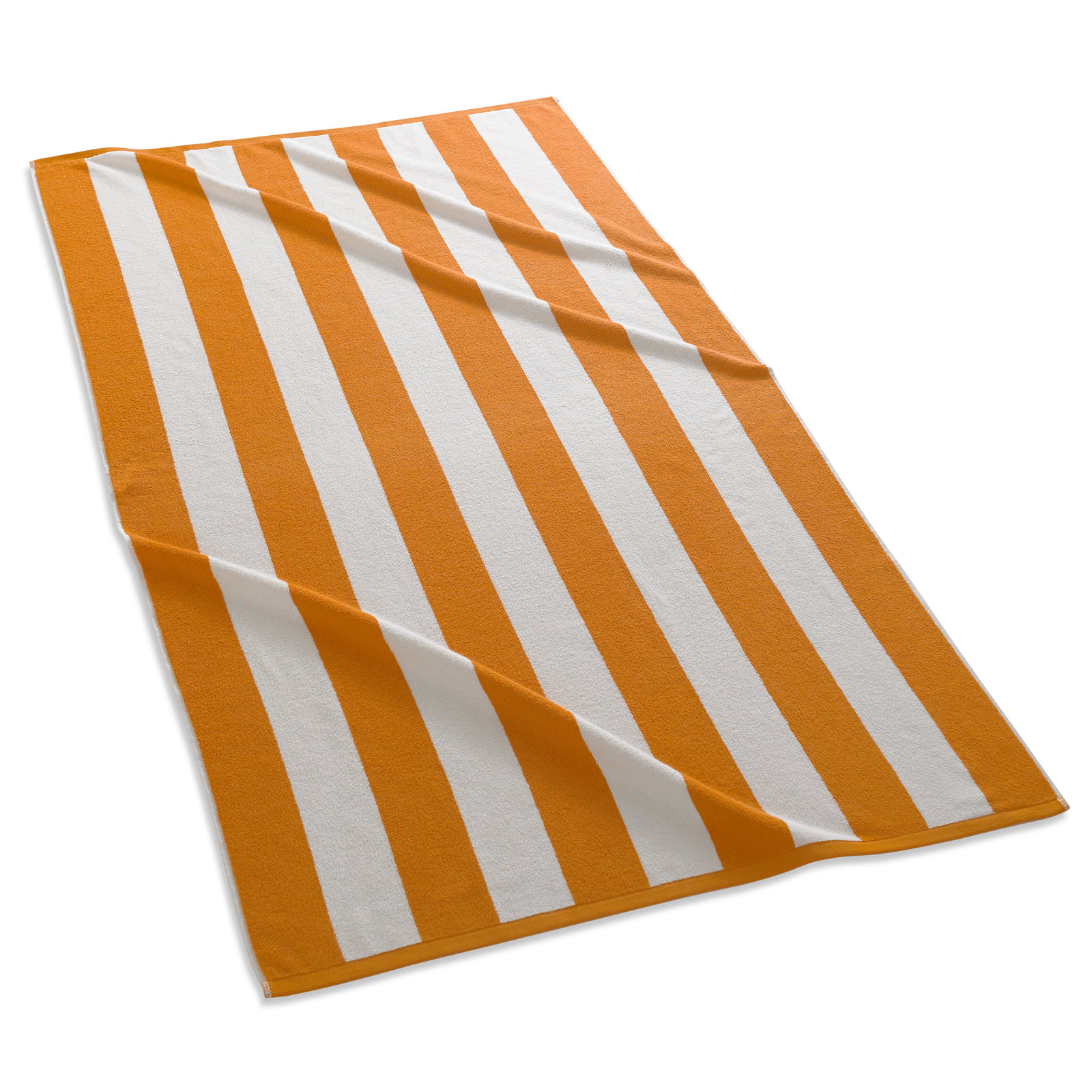 Mendel Striped Cotton Beach Towel, Orange