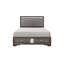 Grand lit plateforme en cuir avec rangement 4 pièces: lit, commode, miroir, table de chevet-773506284