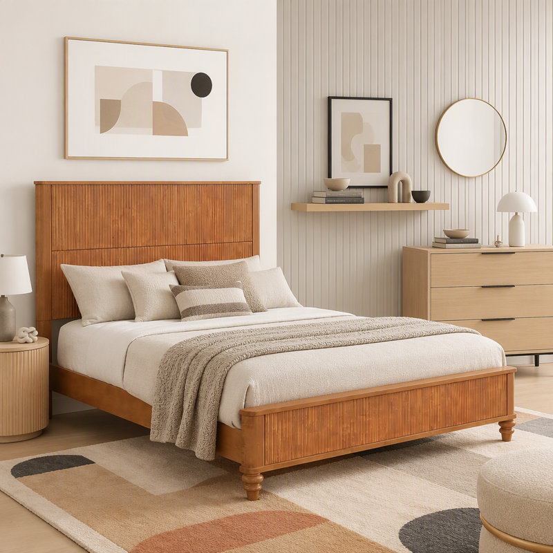 Solid Wood Bed Frame, Queen