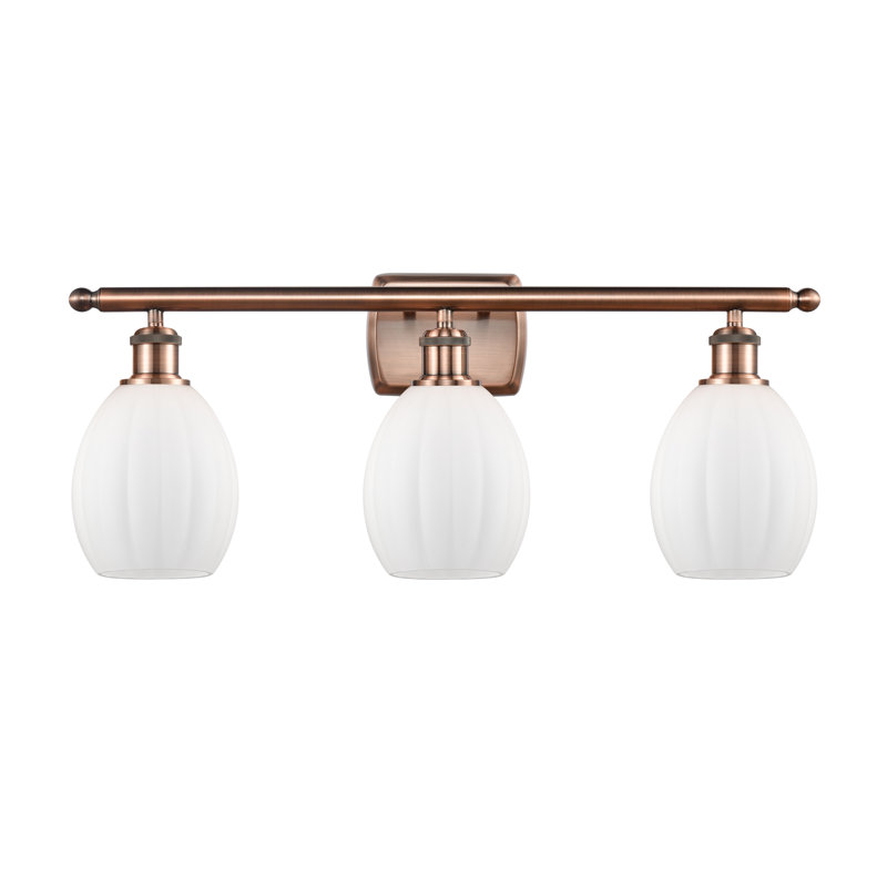 Flippo 3 - Light Dimmable Vanity Light, Matte White, Antique Copper, 60 Watt Vintage Incandescent Bulb