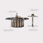Ensemble de tables basses rondes en faux marbre noir et acier inoxydable-128990547-128990550