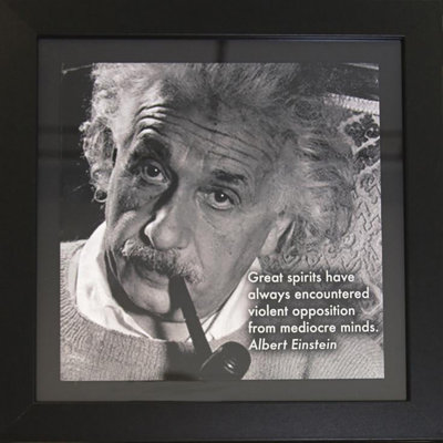 Albert Einstein avec citation - reproduction de photo sur papier encadrée