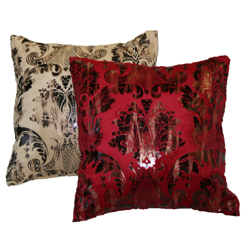 Damask Reversible Throw Pillow, Gold