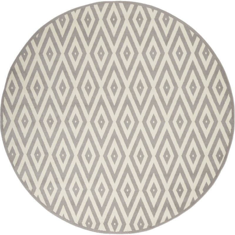 Kacei Geometric Indoor Rug, Round 8'