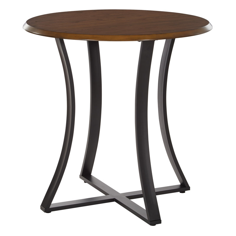 Repton Round Metal Base Dining Table, Oak/Black