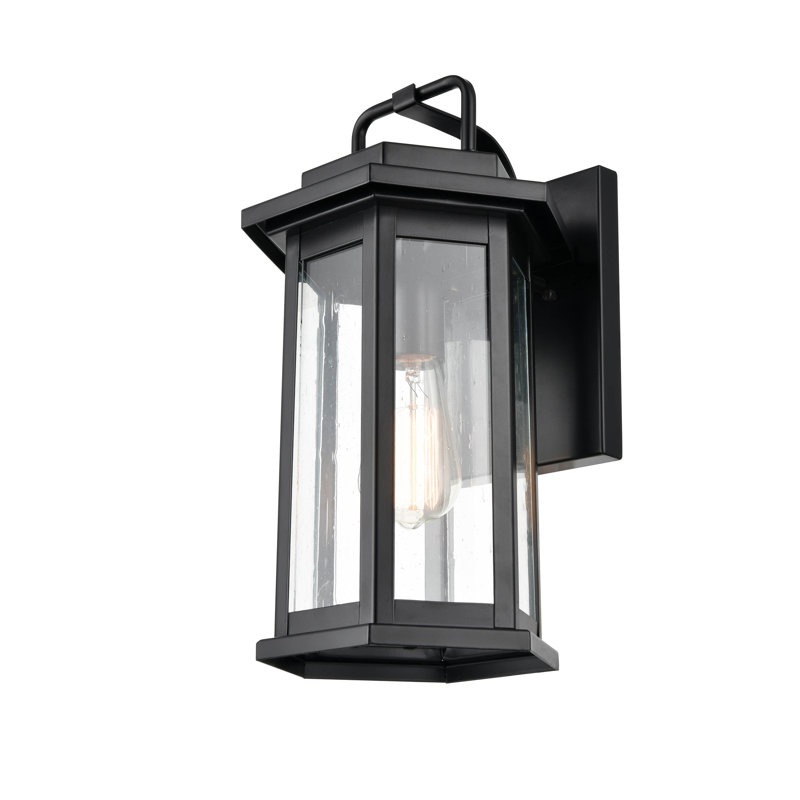 Bickford Steel Wall Light, Black, 15" H x 9" W x 9" D