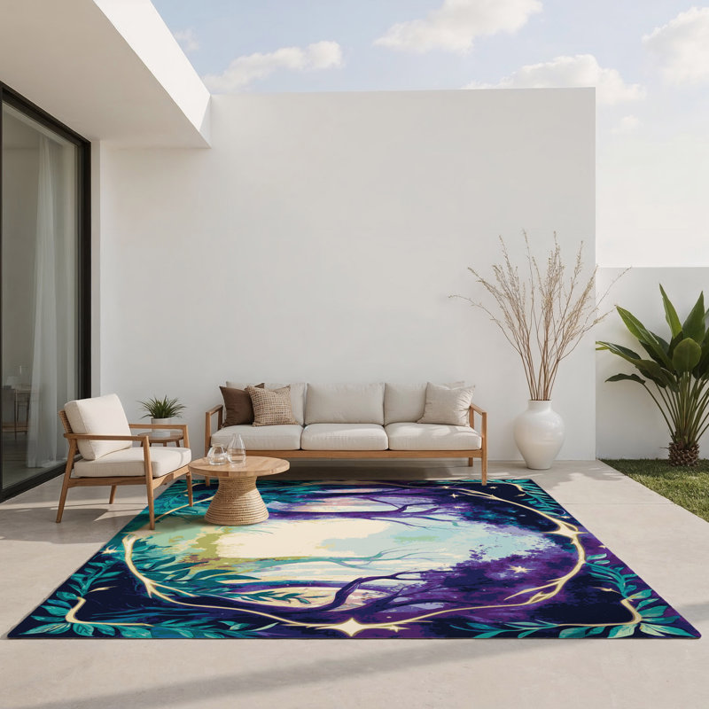 Tapis intérieur et extérieur Spirit Tree, Rectangle 5 pi x 7 pi