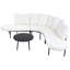 Ensemble de canapé courbé demi-lune pour terrasse avec table basse-138331376