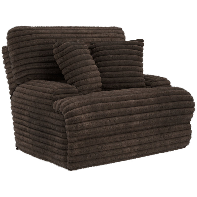 Cushy Oversized Deep Seat Power Recliner with Power Adjustable Headrest, Brown