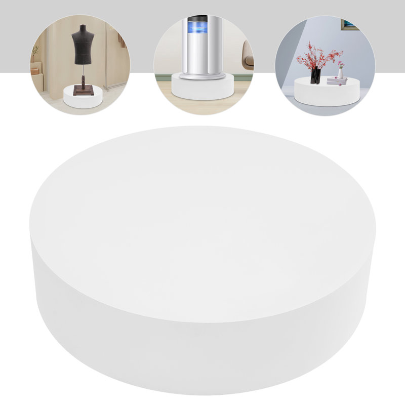 Round Display Pedestal Stand, White
