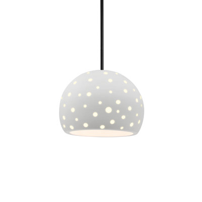 Luminaire suspendu 1 lumière Dimartino - Rosé brillant - Nickel brossé - l 12,25 po x H 9,25 po - DEL dédiée - Tige rigide