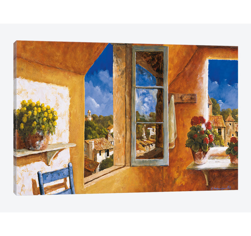 « good matin soleil », reproduction sur toile, H 16 po x l 24 po x P 1 po, Papier d'art encadré noir, Blanc