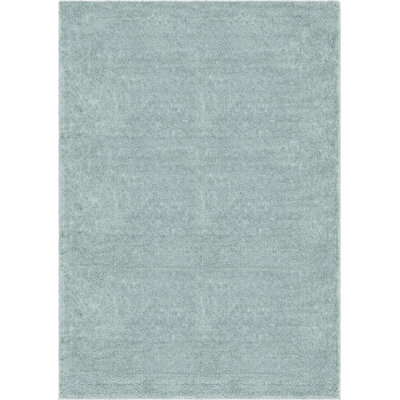 Tapis à poils longs en polypropylène tissé à la machine en vert sauge Fragos