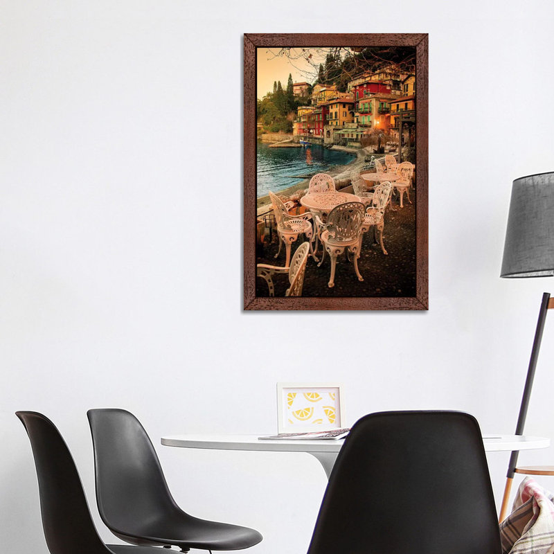 Varenna, Italy I by Enzo Romano - Floater Frame Print on Canvas, 66.04 cm H x 45.72 cm W, Brown Framed
