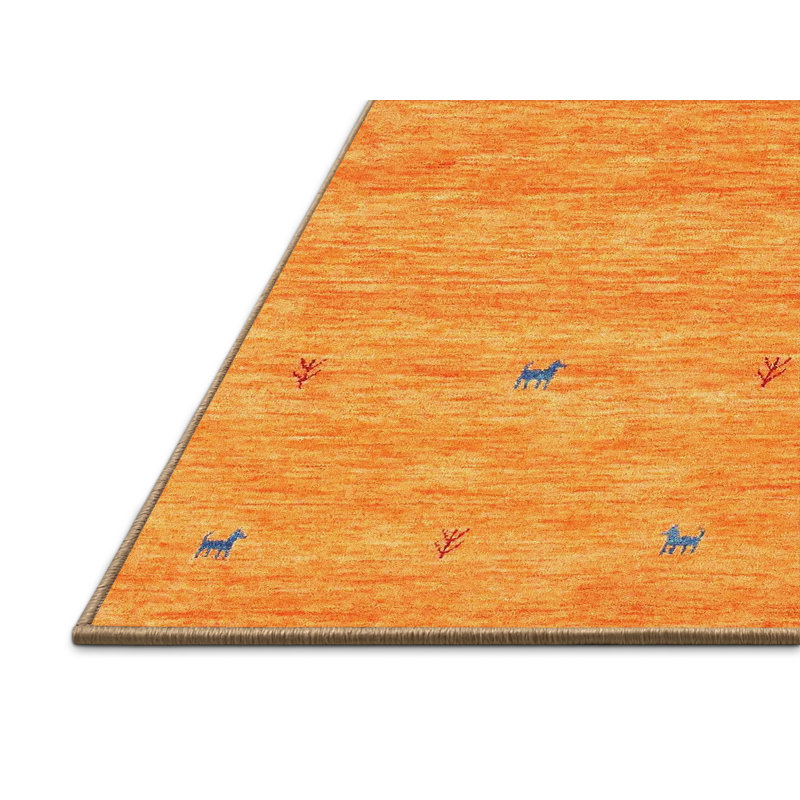 Tapis jaune moutarde contemporaine Zichichi, Rectangle 5 pi x 7 pi