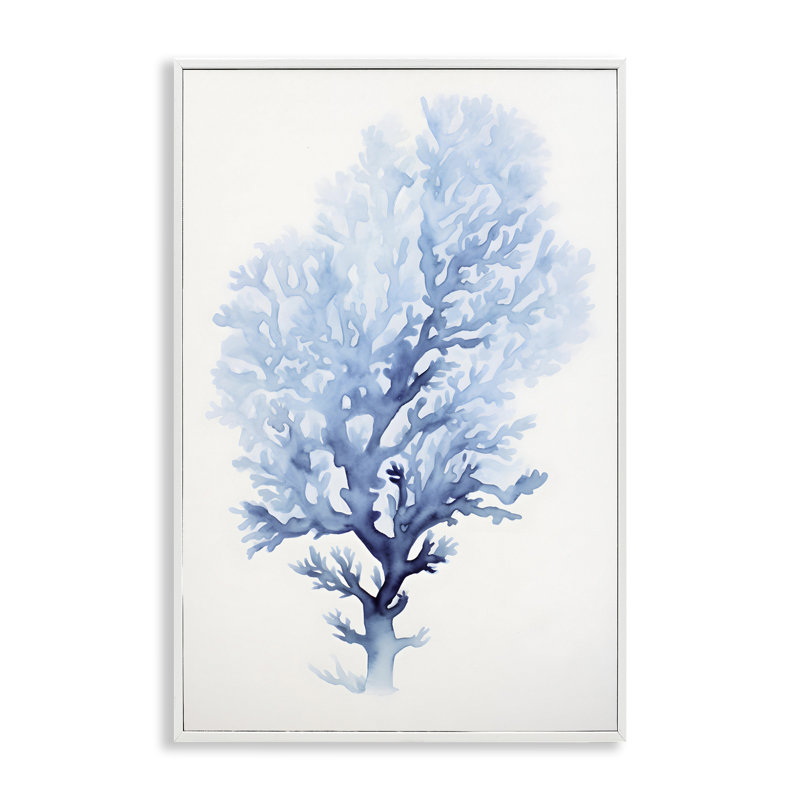 Impression de giclée encadrée noire et bleue par Petal Prints Design, Giclée encadrée blanc bord de mer, H 24 po x l 16 po