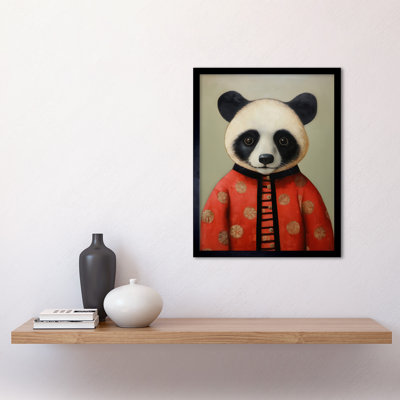 Panda Cub In Chinese Uniform - Single Picture Frame Print