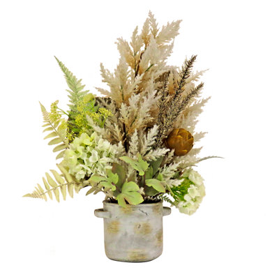 33" Potted Hydrangea and Palm Assortment in Pot