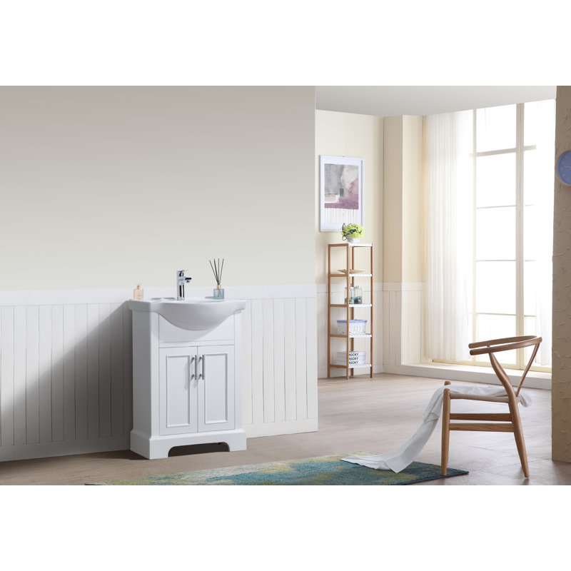 Ensemble de meuble-lavabo simple 24 po Baryzhikova, blanc