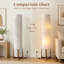 Lampadaire plissé organique moderne de 137 cm avec base en bois massif couleur noyer, 2 ampoules DEL et interrupteur au pied