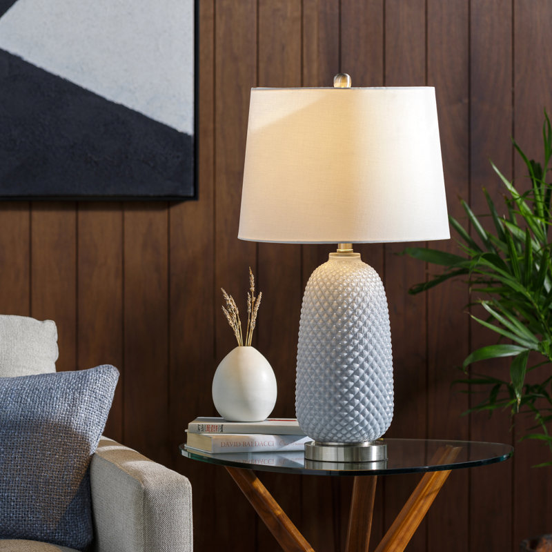 Lampe de table en verre peint Lesia Gatitske, Gris