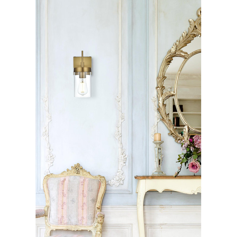 Éclairage pour meuble-lavabo à intensité variable Annisha, Doré, H 11 po x l 5 po x P 5 po, Une lumière
