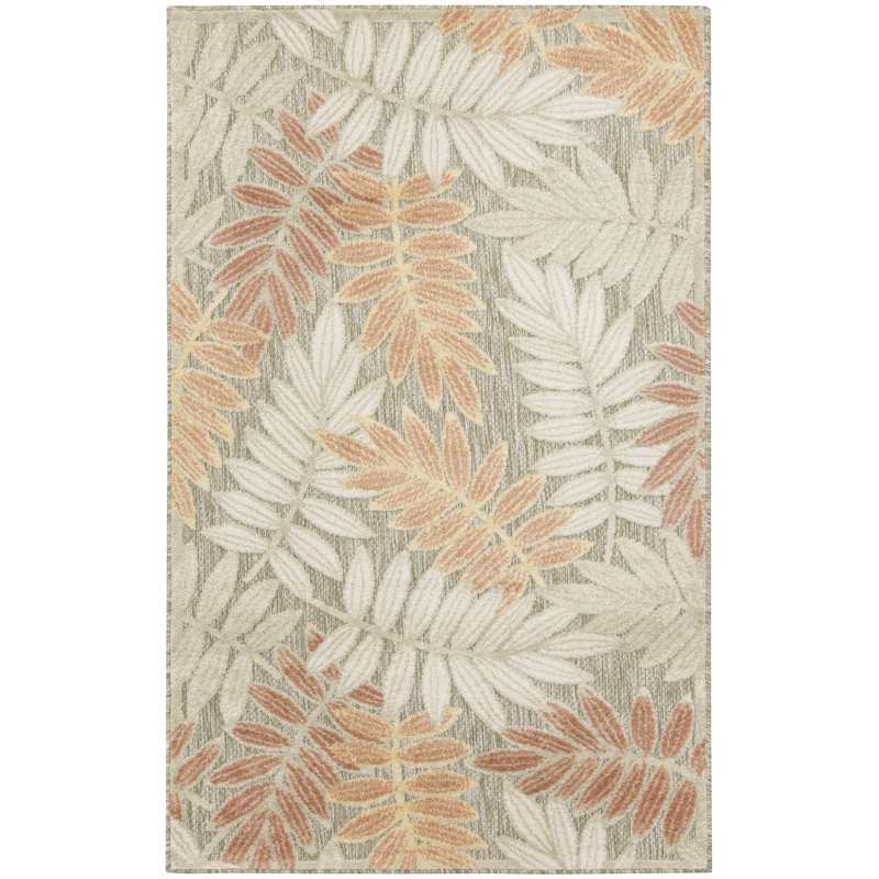  Aloha 2'8" x 4' Sage Rose Modern Rug, Rectangle 2'8" x 4'