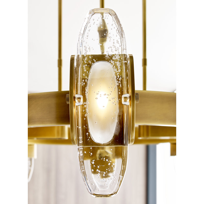 Wythe 8 - Light LED Chandelier, Plated Brass