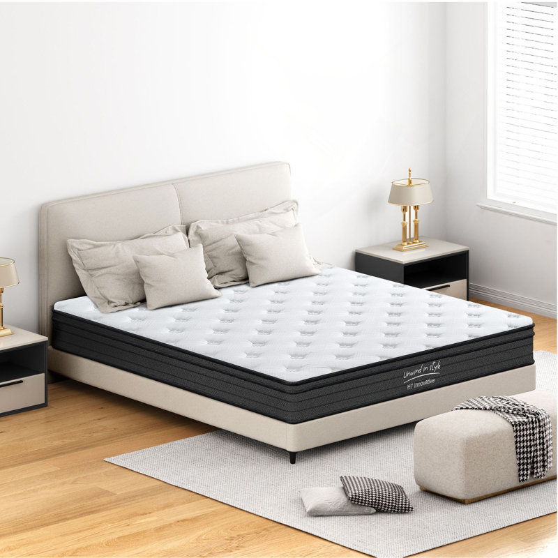 Très grand matelas, matelas hybride de 10 pouces, ressorts ensachés individuellement, fermeté moyenne