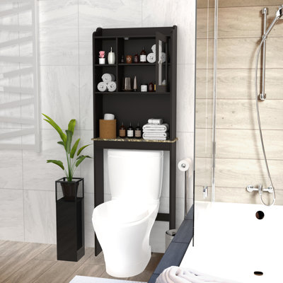 Modern Over The Toilet Space Saver Organization Wood Storage Cabinet For Home, Bathroom - Espresso