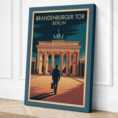Postcard from Berlin Vintage 1 Piece Wrapped Canvas Wall Art