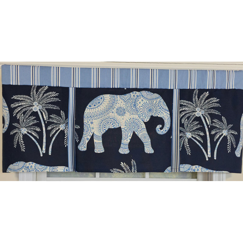 RLF Home White Elephant Pleated Valance