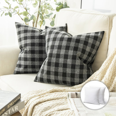 Checkered Reversible Throw Pillow