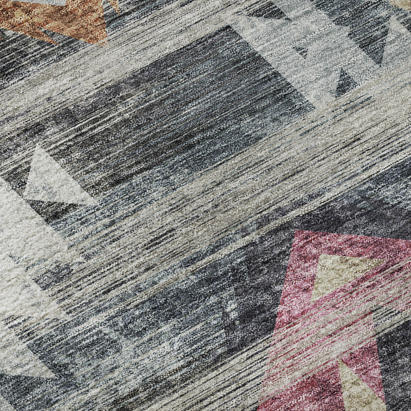 Premium Machine Washable Prisco Gray Rug, Rectangle 5' x 7'6"