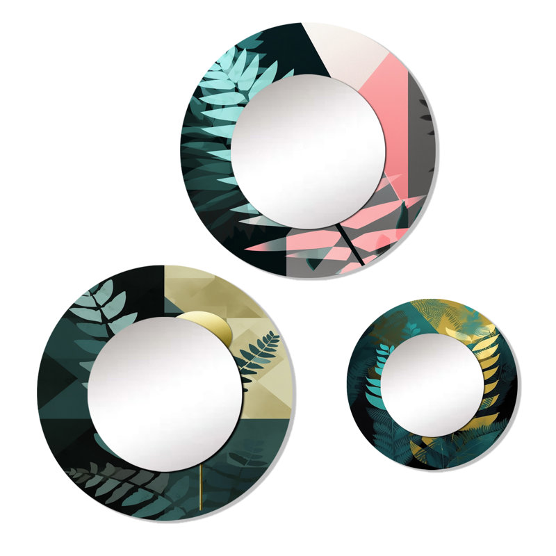Miroir mural rond en aluminium Dilean
