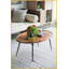 Ovale en bois d'acacia & amp; Table basse en fer pour le salon, 39 x 26 x 16 pouces, design polyvalent et intemporel