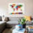World Map Paint Drops III by Michael Tompsett - Painting on Canvas-42158367-56675564