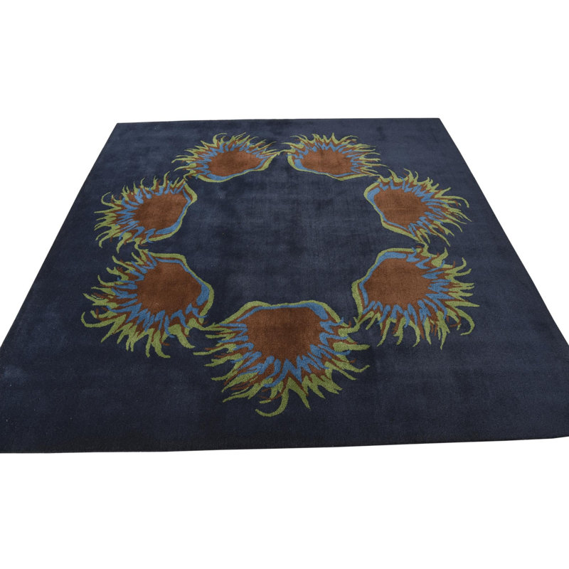 Tapis carré bleu marine Orlando