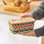 Beurrier bohémien en céramique avec couvercle en bois et couteau à beurre, garde-beurre décoratif en céramique avec 4 options de motif, contenant à beurre pour comptoir de cuisine