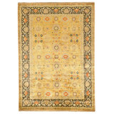 Hand Knotted Wool Area Rug in Gold And Black