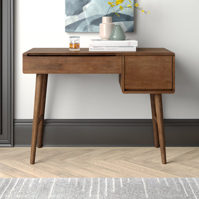 Solid Wood Vanity Desk with Flip Top Mirror & Lights, Small Makeup Vanity with Drawers, 3 Lighting Modes Adjustable Brightness, Vanity Table for Bedroom and Living Room