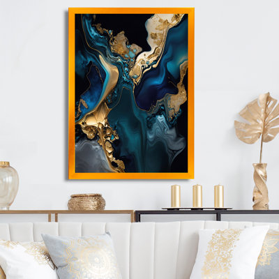 Abstract Geode Marble Blue IV - Abstract Marble Canvas Art