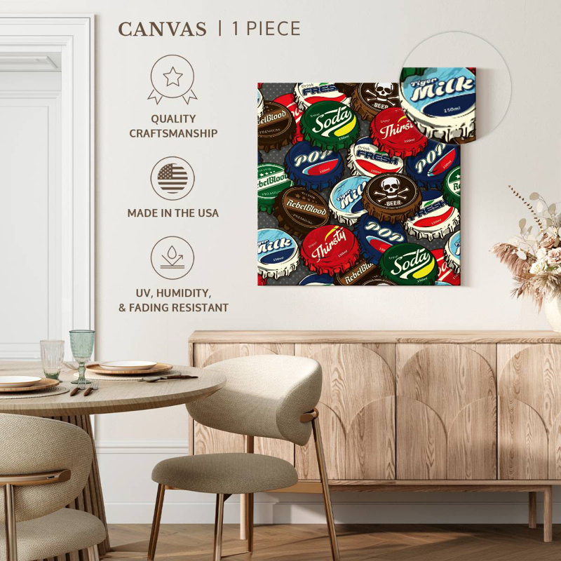 Tergel Soda Bottle Caps, 30" H x 30" W